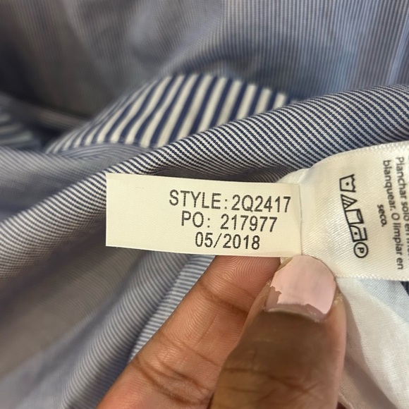 Vineyard Vines Tie Front Mix Stripe Cotton Dress Sz 0 Buttondown Mini Dress - Picture 11 of 12